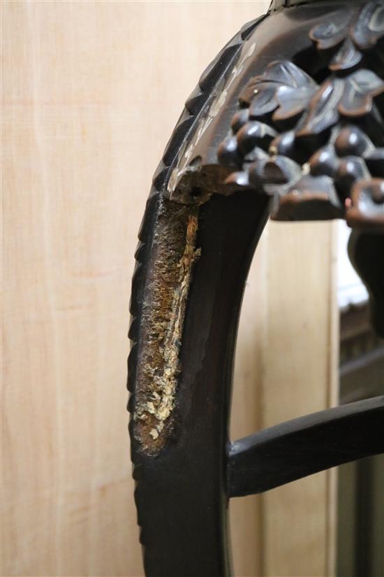 A Chinese hardwood and Mother of Pearl inlaid stand H.90cm